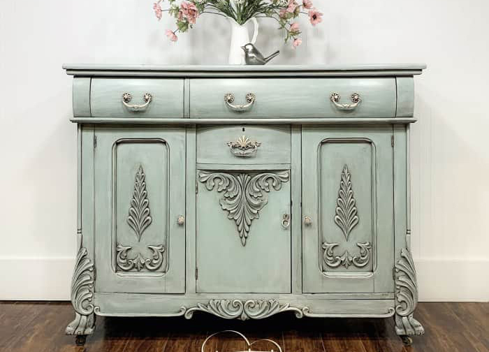 Buffet/Cabinet in Fancy Frock with Grey Wax