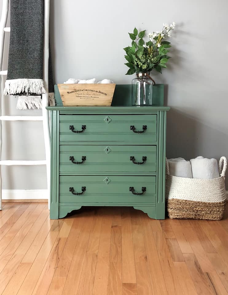 Petite Dresser/Cabinet in Hollow Hill with Black Glaze and Hardware