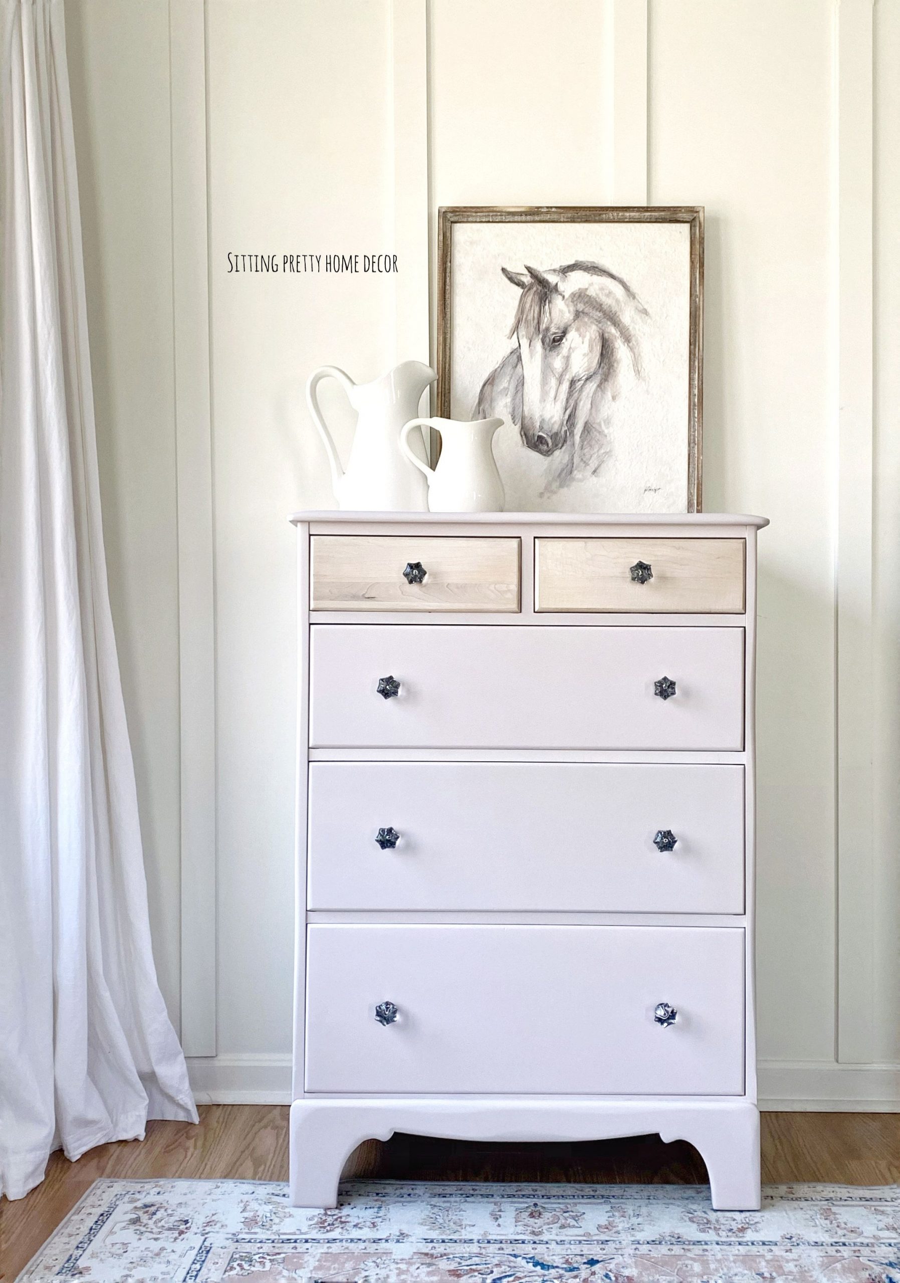 Tall Dresser in Darling with Metallic Drawers