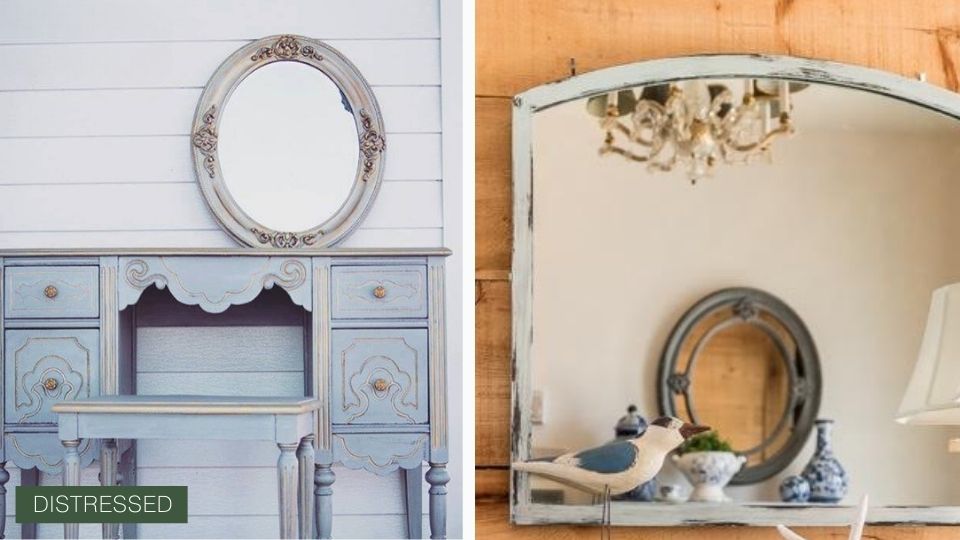 Distressed painted mirrors