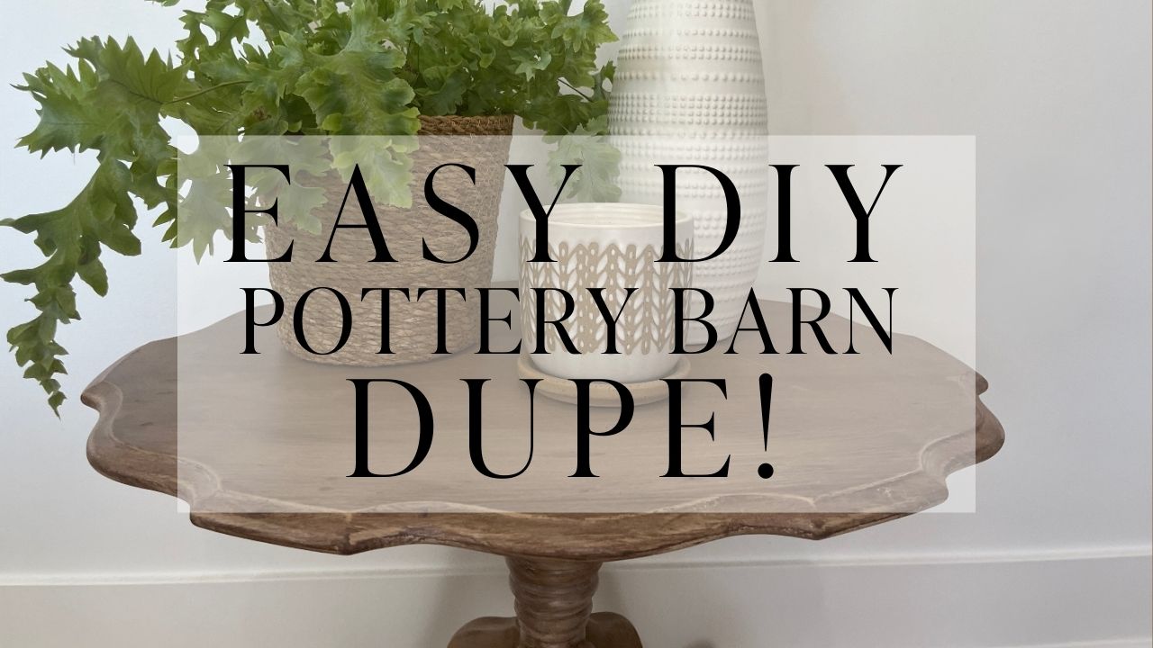 Easy DIY Pottery Barn Dupe table painting tutorial