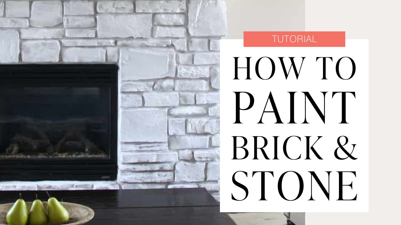 how to paint brick and stone fireplace mantles tutorial cover