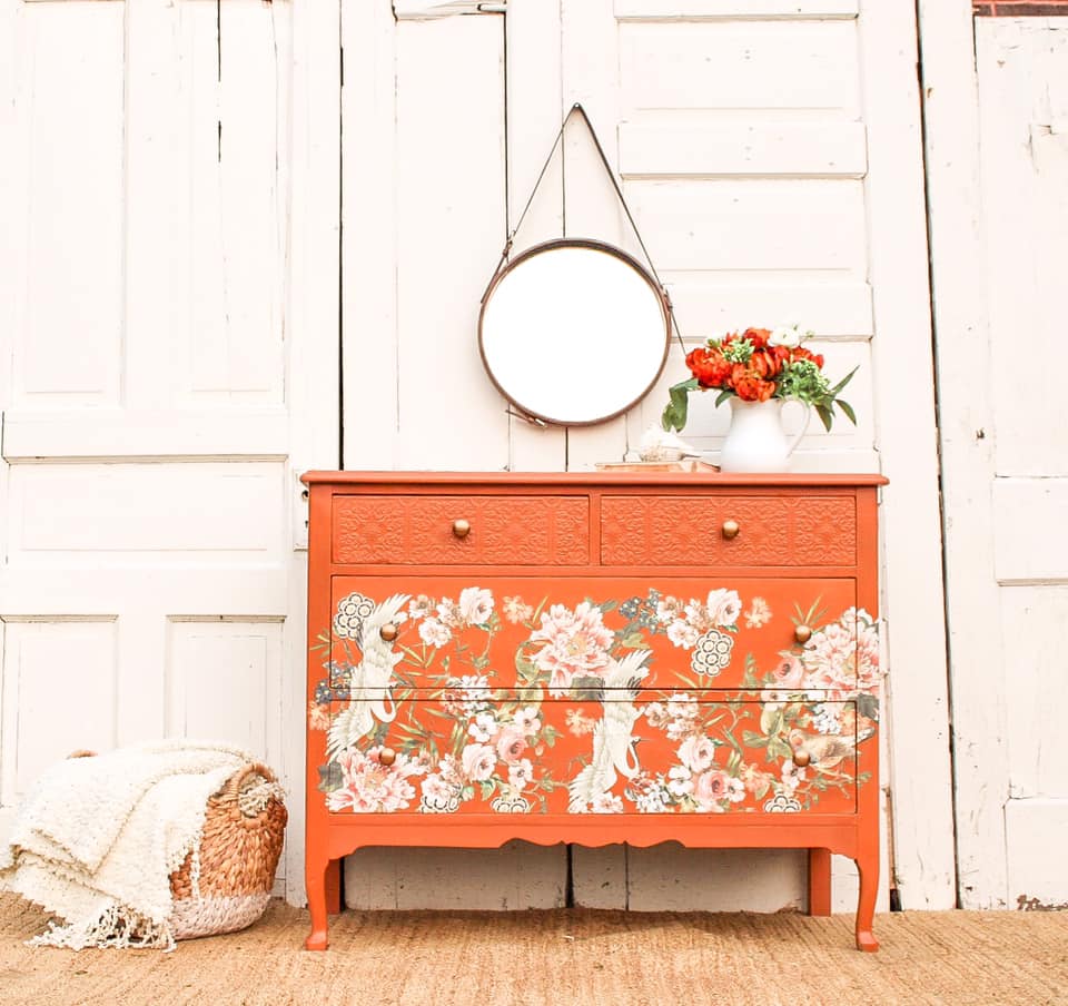 Petite Floral Dresser in Peachy Keen