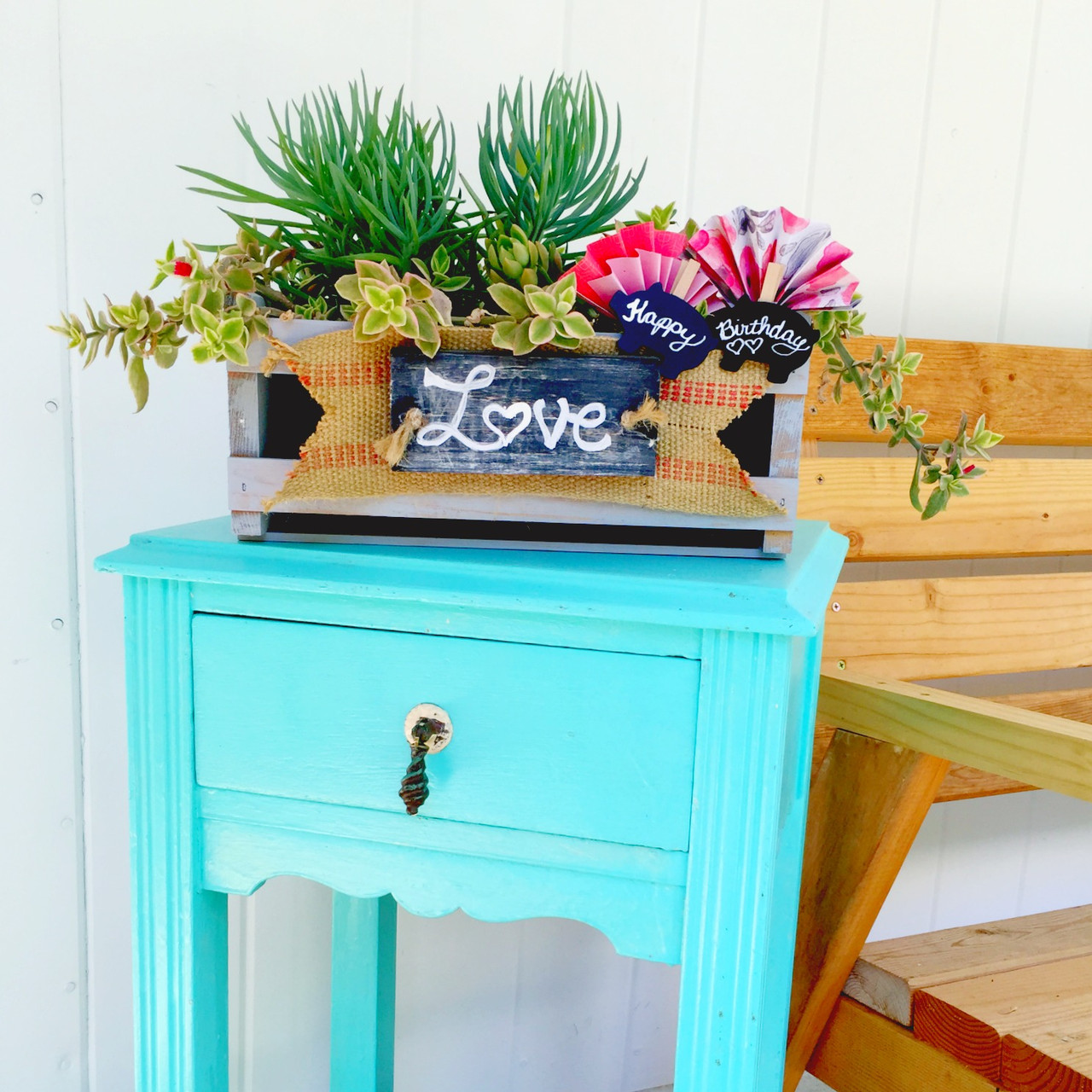 Bright turquoise blue chalk furniture paint Tropical Cocktail by Country Chic Paint furniture example