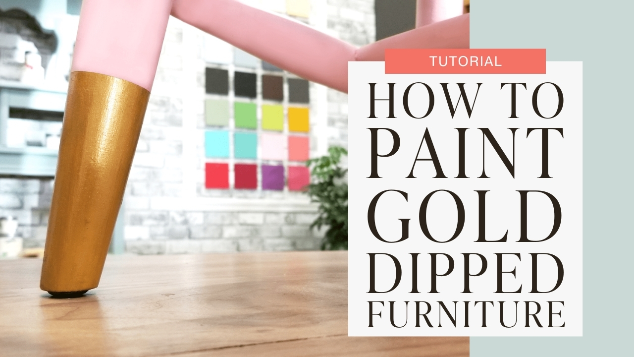 How to paint gold dipped furniture tutorial graphic