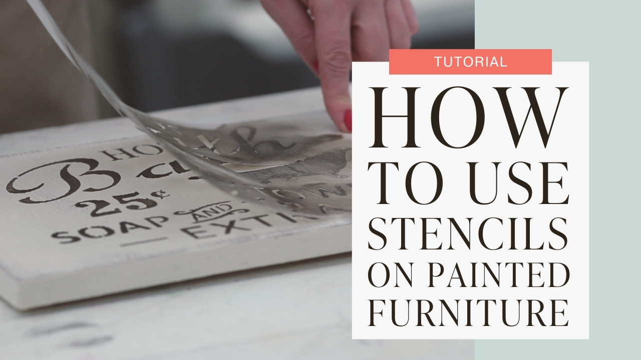 How to use stencils on painted furniture tutorial graphic