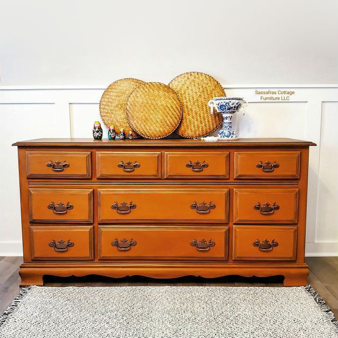 Nine Drawer Dresser in With a Twist with Black Wax